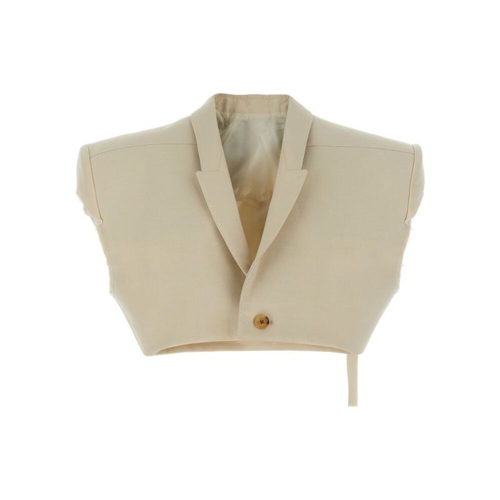 Rick Owens Beige Cotton Sleeveless Women's Jacket